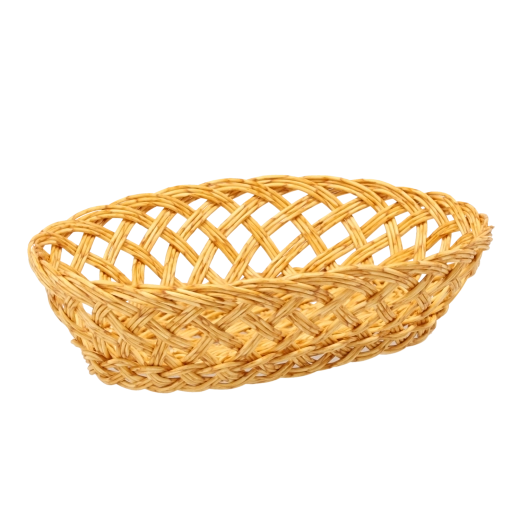 Coș oval din plastic 26 × 19 × 8 cm – maro