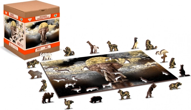 Puzzle din lemn Visuri de elefant
