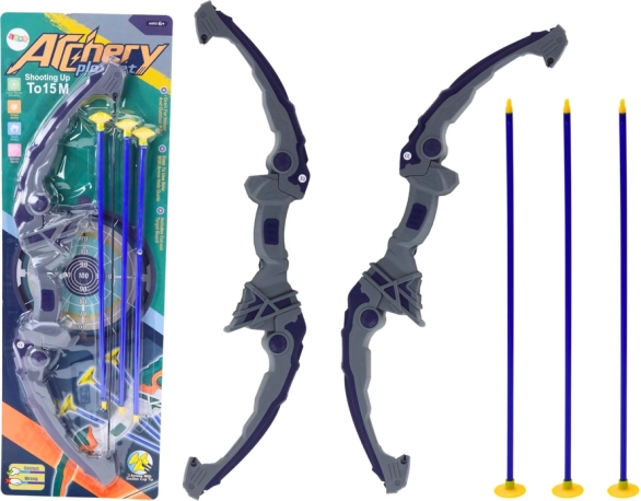 Arc pentru copii cu săgeți cu ventuză, mov, 3 bucăți