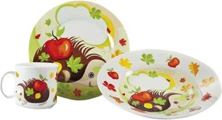 Set de masă pentru copii Arici, 3 piese, ceramică