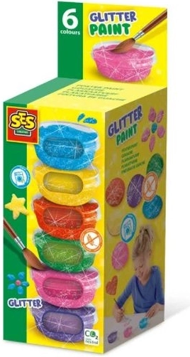 SES Creative vopsele poster cu sclipici 6 × 45 ml