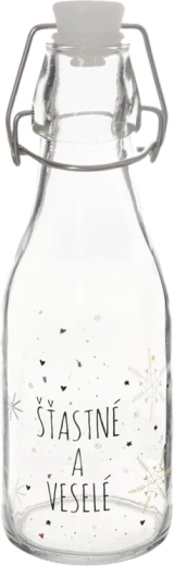Sticlă din sticlă cu închidere metalică tip clemă „Fulg de nea” 0,16 l