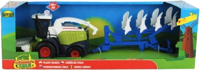 Combine agricol cu remorcă, cu lumini și sunete