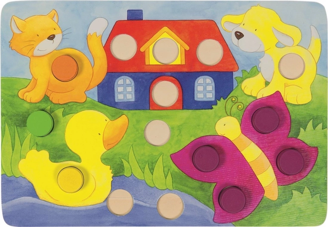 GOKI Joc de inserare cu zar Culori