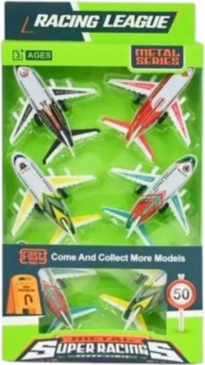 Set de avioane de pasageri cu elemente metalice (4 buc.)