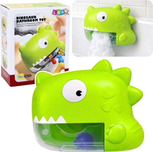 jucărie de baie pentru copii dinozaur – generator de spumă, verde