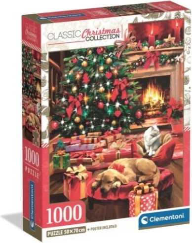 Puzzle Clementoni 1000 de piese XMAS Cool – Crăciun lângă șemineu