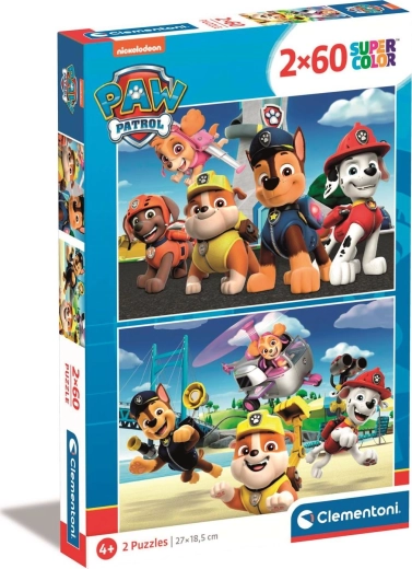 puzzle 2 × 60 piese paw patrol super color