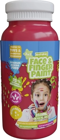 Boti Natural vopsea naturală pentru pictură cu degetele și pentru față, roșie, 250 ml