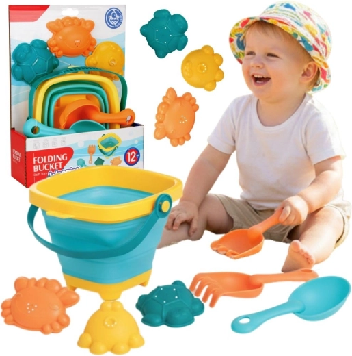 Woopie Baby găleată pliabilă cu unelte și forme pentru nisip