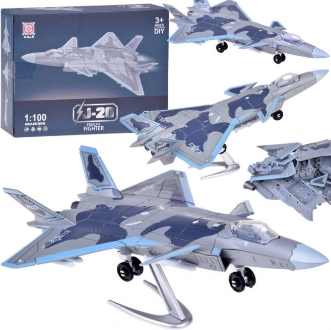 Set construcții model avion de luptă J-20 1:100
