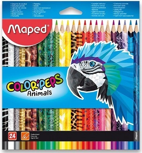 Creioane colorate maped color'peps animals 24 buc