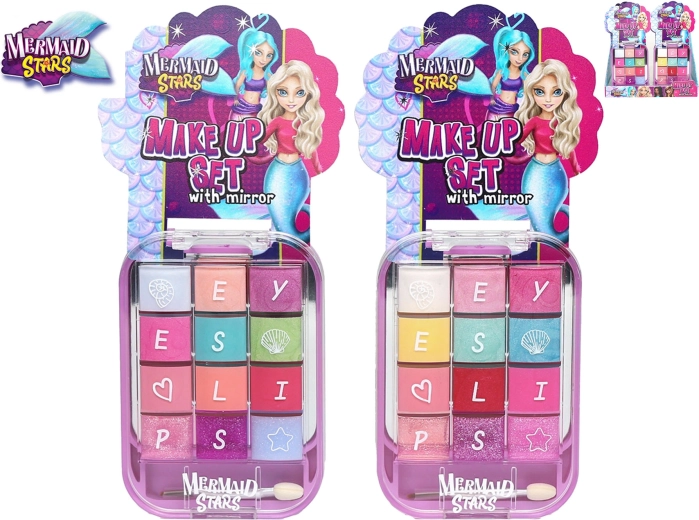 Paletă de machiaj pentru copii cu oglindă Mermaid Stars