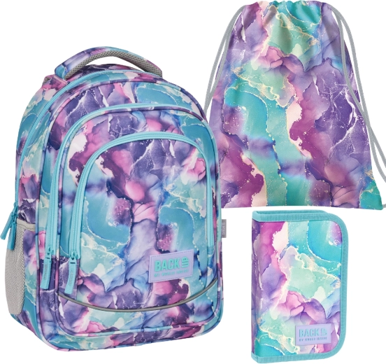 Set școlar BackUP Fantazie 3în1 – rucsac, penar echipat și sac