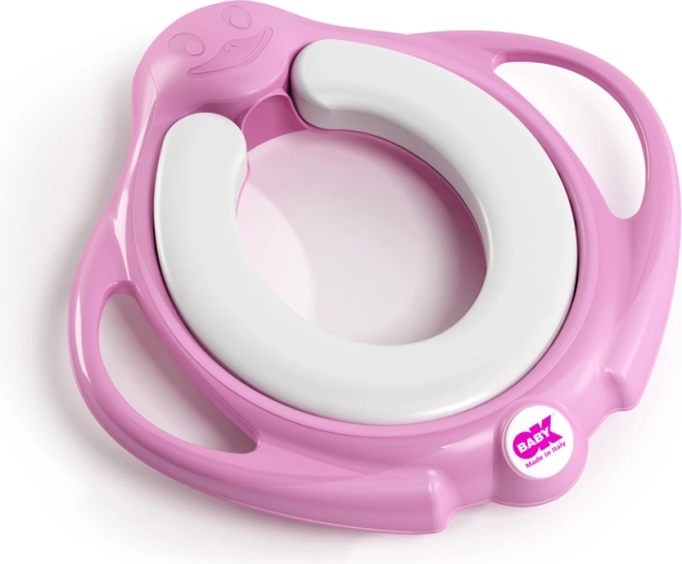 Okbaby Pinguo Soft reducție moale antiderapantă pentru WC, cu mânere, roz - 1 bucată