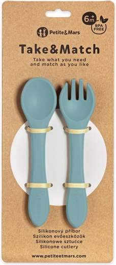 Petite&Mars tacâmuri din silicon Take&Match frosted sky 6m+