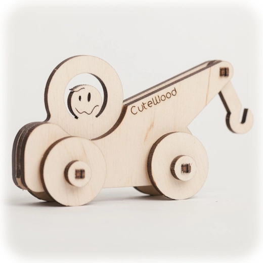 CuteWood puzzle 3D din lemn – camion de tractare