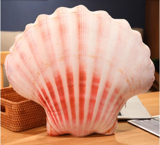 Perna din pluș în formă de scoică 50 x 40 cm