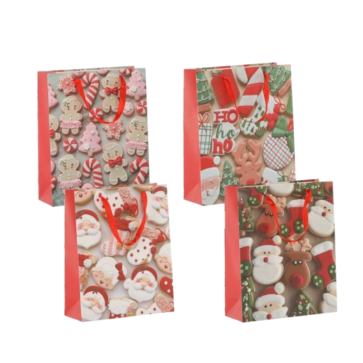 Pungă cadou de Crăciun XMAS 26 × 32 × 10 cm, laminare mată