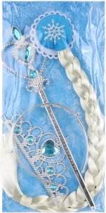 Set de frumusețe cu coadă blondă pentru micile prințese