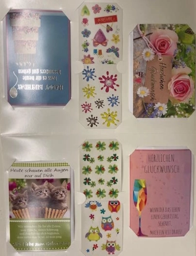Set de felicitări aniversare cu autocolante – 8 piese