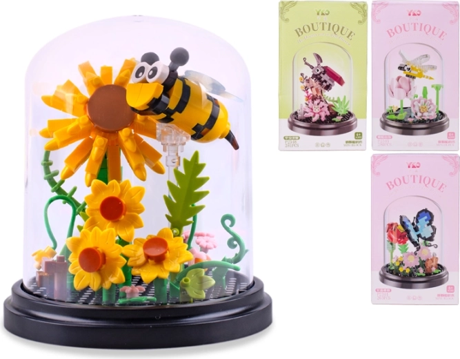 Set de construcție insecte cu floare pentru copii de la 6 ani