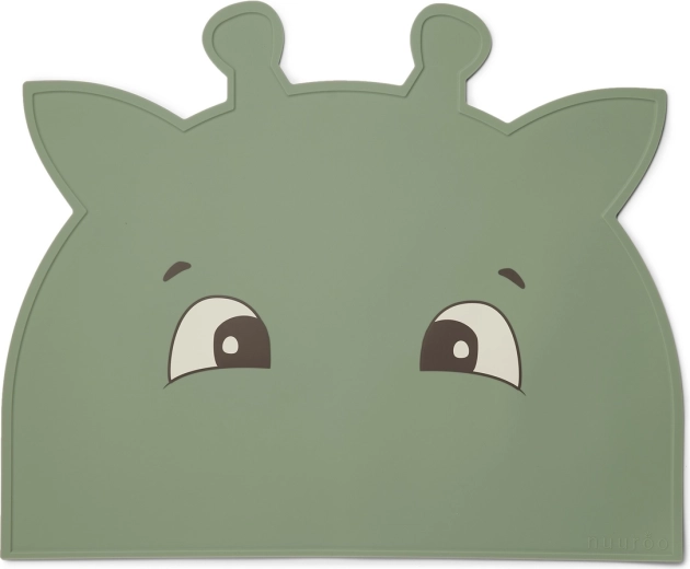 Suport de masă din silicon NuuRoo Albert Giraffe Dusty Green