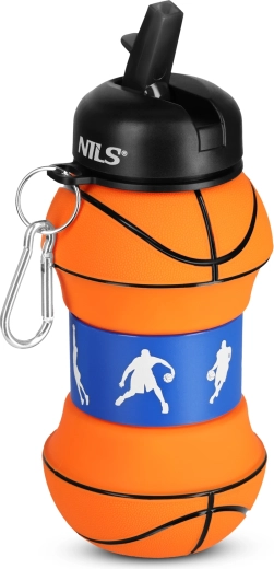 NILS Camp sticlă pliabilă din silicon, baschet, 550 ml