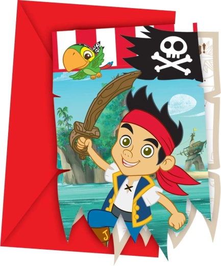 Invitații Captain Jake cu plicuri (6 buc)