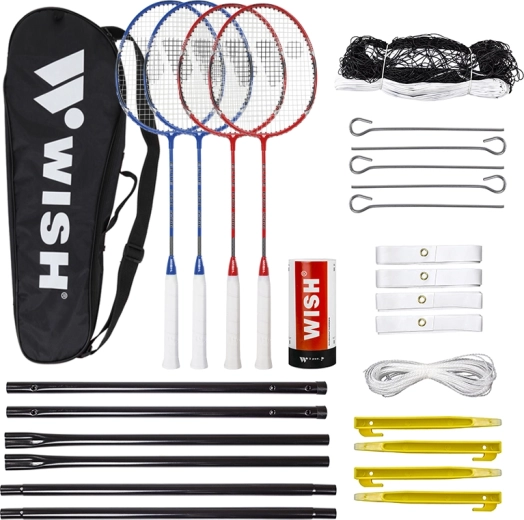 Set badminton WISH ALUMTEC 5566 roșu-albastru