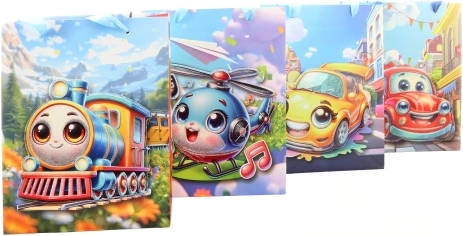 Pungă cadou cu motivul mijloacelor de transport vesele