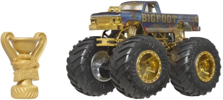 Hot Wheels Monster Trucks Trophy Champions – ediție de colecție BIGFOOT 1:64 cu trofeu