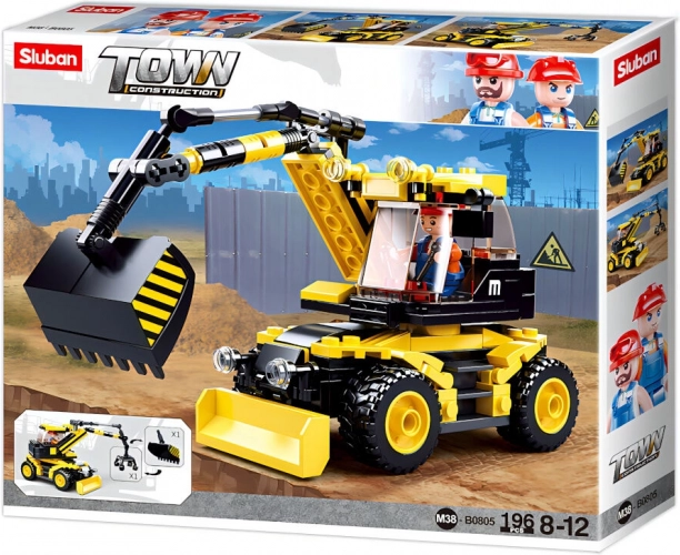 Sluban town excavator pe roți – set de construcție