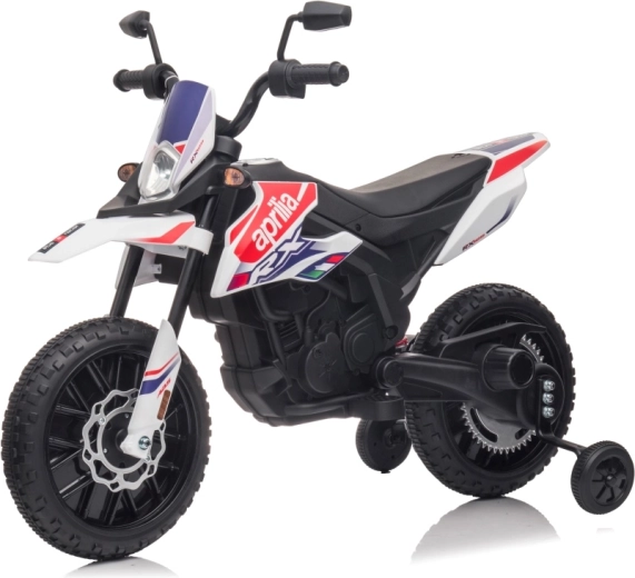Motocicletă electrică pentru copii APRILIA RX albă