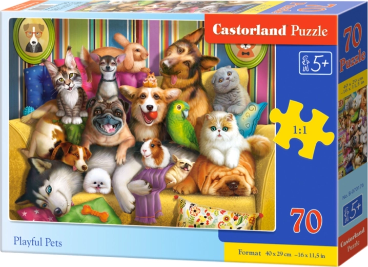 Puzzle 70 piese – animăluțe jucăușe CASTORLAND