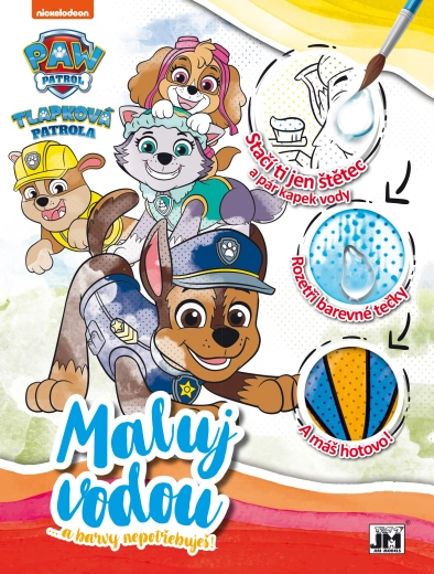 Carte de colorat cu apă A4 Paw Patrol