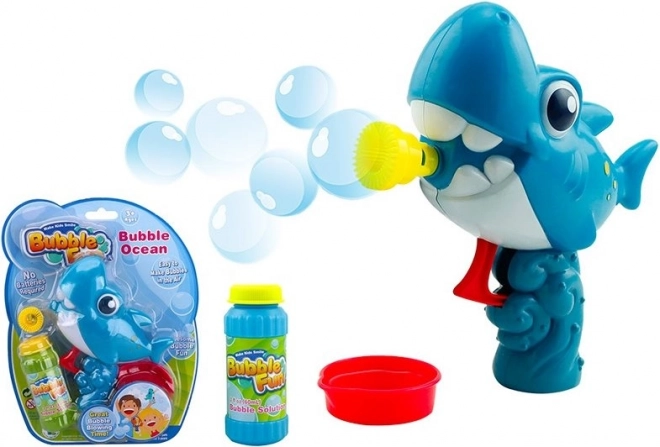 Pistol cu baloane Rechin cu soluție 60 ml Bubble Fun