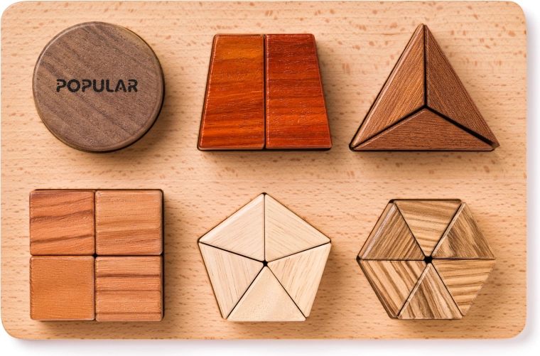 Puzzle din lemn – forme pe placă