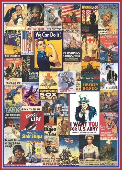 EUROGRAPHICS puzzle 1000 piese - Postere din Primul și Al Doilea Război Mondial
