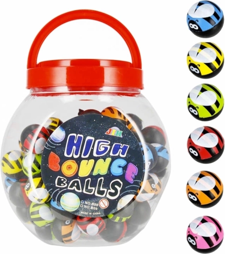 Minge săltăreață Buburuză 3 cm în doză – mix colorat