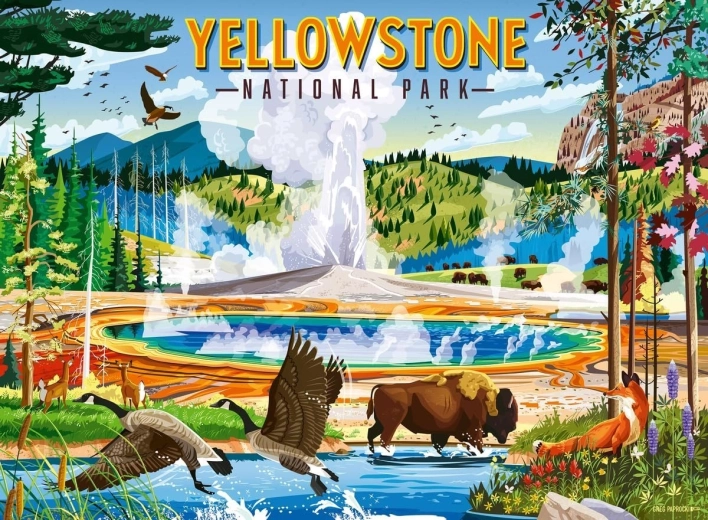 Puzzle Ravensburger Parcul Național Yellowstone 500 de piese