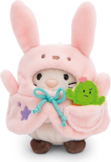 Nici MyMochi pisicuța Angy în costum de iepuraș cu cactus – set cadou plușuri 8 cm