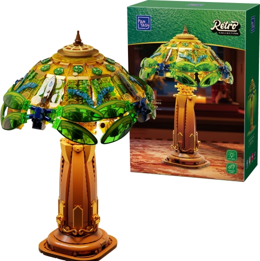 Lampă de masă retro tip vitraliu Pantasy – set de construcție cu 1067 piese