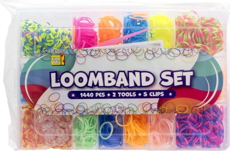 Set Loom elastic pentru împletit brățări, 1440 buc. în cutie