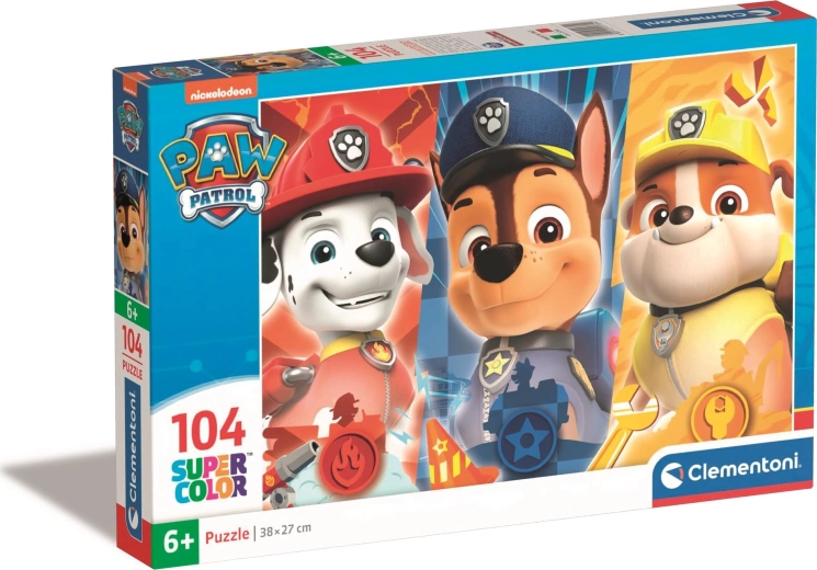 Puzzle cu 104 piese cu temă Paw Patrol de la Clementoni