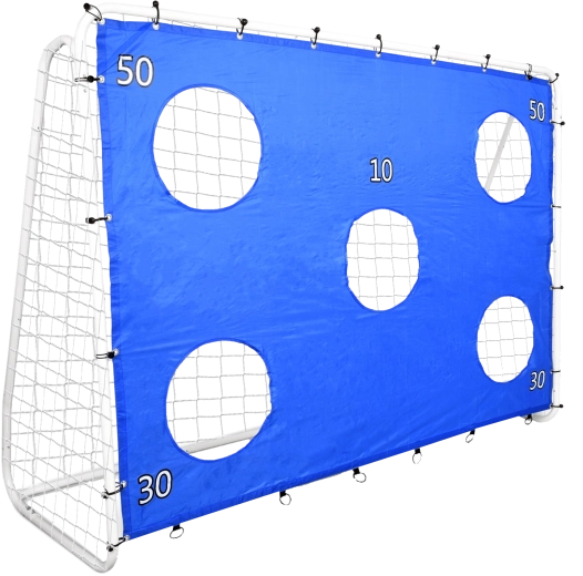 Poartă de fotbal cu plasă și prelată țintă 240 × 170 × 85 cm
