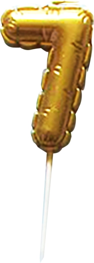 Lumânare pentru tort cifră 7 auriu cu țepușă 6 cm