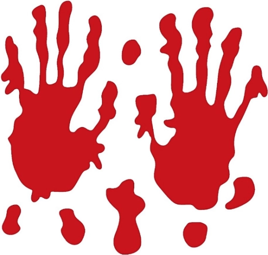 Autocolante gel „Zakrwawione dłonie” Halloween - 1 buc