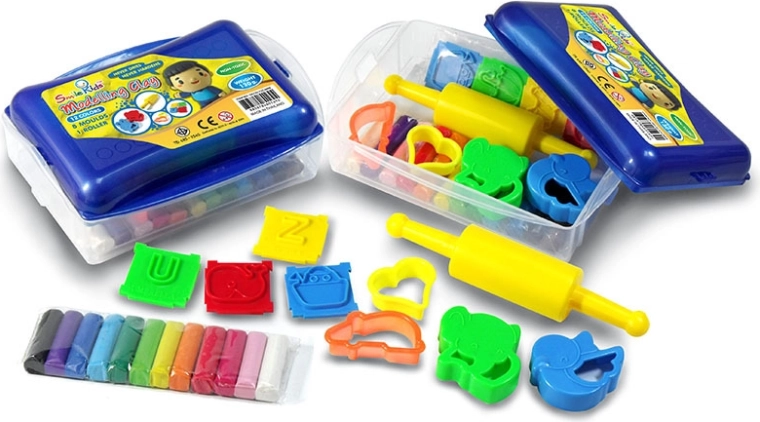 Plastilină creativă 12 culori cu accesorii în cutie