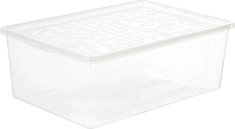 Cutie pentru încălțăminte cu capac 9,5 l transparentă